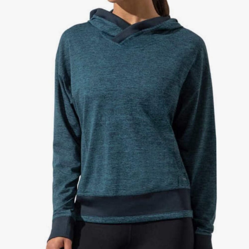 Mondetta Women's Hoodie Pullover‎ Large Teal Lightweight Running Hiking Athletic